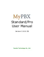 Yeastar Technology MyPBX User Manual preview