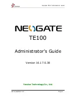 Предварительный просмотр 1 страницы Yeastar Technology NeoGate TE100 Administrator'S Manual