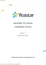 Yeastar Technology NeoGate TG Series Installation Manual предпросмотр