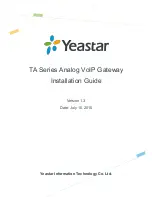 Предварительный просмотр 1 страницы Yeastar Technology TA Series Installation Manual