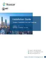 Предварительный просмотр 1 страницы Yeastar Technology Yeastar TA400 Installation Manual