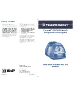 yellow jacket RecoverX Operation And Maintenance Manual preview