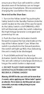 Предварительный просмотр 9 страницы yellow jacket Stun Gun Product Manual