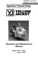 yellow jacket SuperEvac 9358 series Operation And Maintenance Manual preview