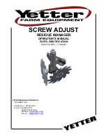 Yetter SCREW ADJUST Operator'S Manual предпросмотр