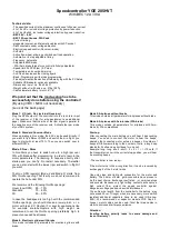 Preview for 1 page of YGE 205HVT Quick Start Manual