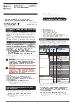 Предварительный просмотр 1 страницы YOKOGAWA JUXTA VJB1 User Manual