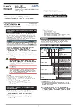 Предварительный просмотр 1 страницы YOKOGAWA JUXTA VJP1 User Manual