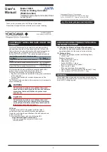 Предварительный просмотр 1 страницы YOKOGAWA JUXTA VJQ8 User Manual