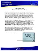 Preview for 1 page of YOKOGAWA PH450 Technical Note