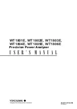 Preview for 1 page of YOKOGAWA WT1800E User Manual