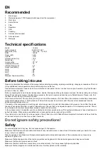 Preview for 3 page of Yokota G-50EF Manual