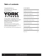 Preview for 2 page of York Fitness 50033 Owner'S Manual