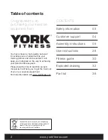 Preview for 2 page of York Fitness 50037 Owner'S Manual