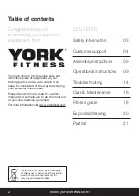 Preview for 2 page of York Fitness 51115 Owner'S Manual