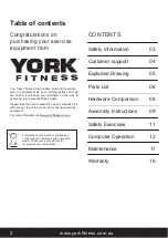 Preview for 2 page of York Fitness 51139A Owner'S Manual