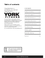 Preview for 2 page of York Fitness 53063 Owner'S Manual