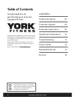 Preview for 2 page of York Fitness 53085 Owner'S Manual