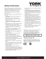 Предварительный просмотр 2 страницы York Fitness 53100A Owner'S Manual