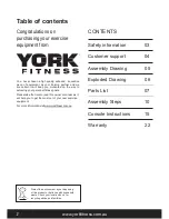 Preview for 2 page of York Fitness 53101A Owner'S Manual
