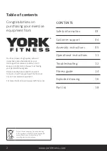 Preview for 2 page of York Fitness 56042 Owner'S Manual