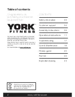 Preview for 2 page of York Fitness 7000 Series T-I Owner'S Manual