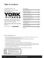 Preview for 2 page of York Fitness Aspire 52058 Owner'S Manual