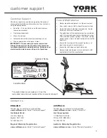 Preview for 5 page of York Fitness Epic Cross Trainer Owner'S Manual