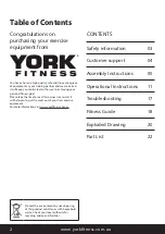 Preview for 2 page of York Fitness LC RW Rower Owner'S Manual