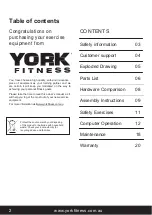 Preview for 2 page of York Fitness T800 Owner'S Manual