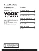 Preview for 2 page of York Fitness YBR AXT 120 Owner'S Manual