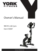 York Fitness YBR-PC-220 Cycle Owner'S Manual preview