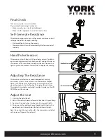 Preview for 9 page of York Fitness YBR-PC-220 Cycle Owner'S Manual