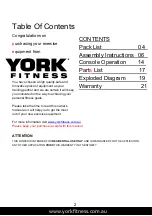 Preview for 2 page of York Fitness YRK56040A Owner'S Manual