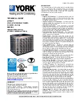 Preview for 1 page of York AFFINITY YZH02411 Technical Manual
