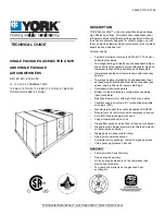 Предварительный просмотр 1 страницы York DH 180 Technical Manual