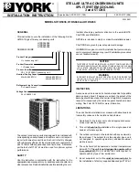 Preview for 1 page of York H1DS048 Installation Instruction