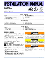 Preview for 1 page of York MA - 115V Installation Manual