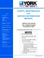 York SINGLE PACKAGE AIR CONDITIONER GAS User'S, Maintenance  And  Service Information  Manual preview