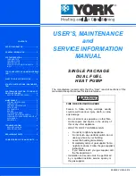 Preview for 1 page of York SINGLE PACKAGE DUAL FUEL HEAT PUMP User Manual