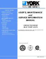 York SINGLE PACKAGE HEAT PUMP UNITS User'S, Maintenance  And  Service Information  Manual preview