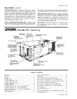 Preview for 2 page of York SUNLINE 2000 2000 Technical Manual