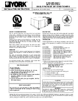 York Sunline 2000 D3CG090 Installation Instructions Manual предпросмотр