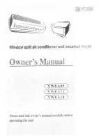 Preview for 1 page of York YWEA09 Owner'S Manual