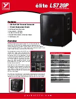 Предварительный просмотр 1 страницы YORKVILLE ELITE LS720P Brochure