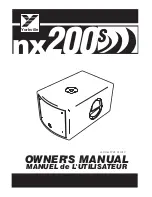 Предварительный просмотр 1 страницы YORKVILLE NX200S Owner'S Manual