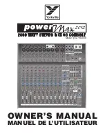 YORKVILLE PowerMAX2012 Owner'S Manual preview