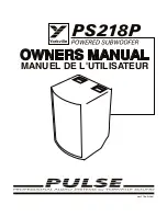 YORKVILLE PULSE PS218P Manual preview