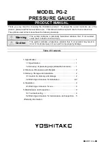 Preview for 1 page of Yoshitake PG-2 Product Manual