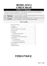 Preview for 1 page of Yoshitake SCV-3 Product Manual